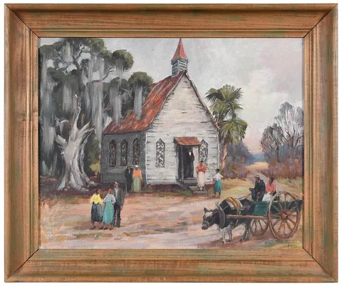 Alfred Heber Hutty, Little Church on Edisto, oil on canvas