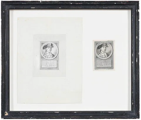 Jacobus Buys, Rare Portrait of John Paul Jones, referred to as the Father of the United States Navy, pen and ink and ink wash