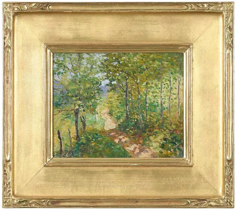Joseph Eliot Enneking, Woodland Path, 1910, oil on board
