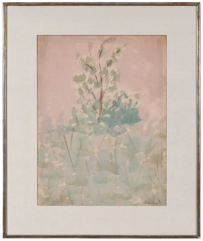 Garden by Milton Avery, 1953, watercolor on mulberry paper, sold Mar 2022