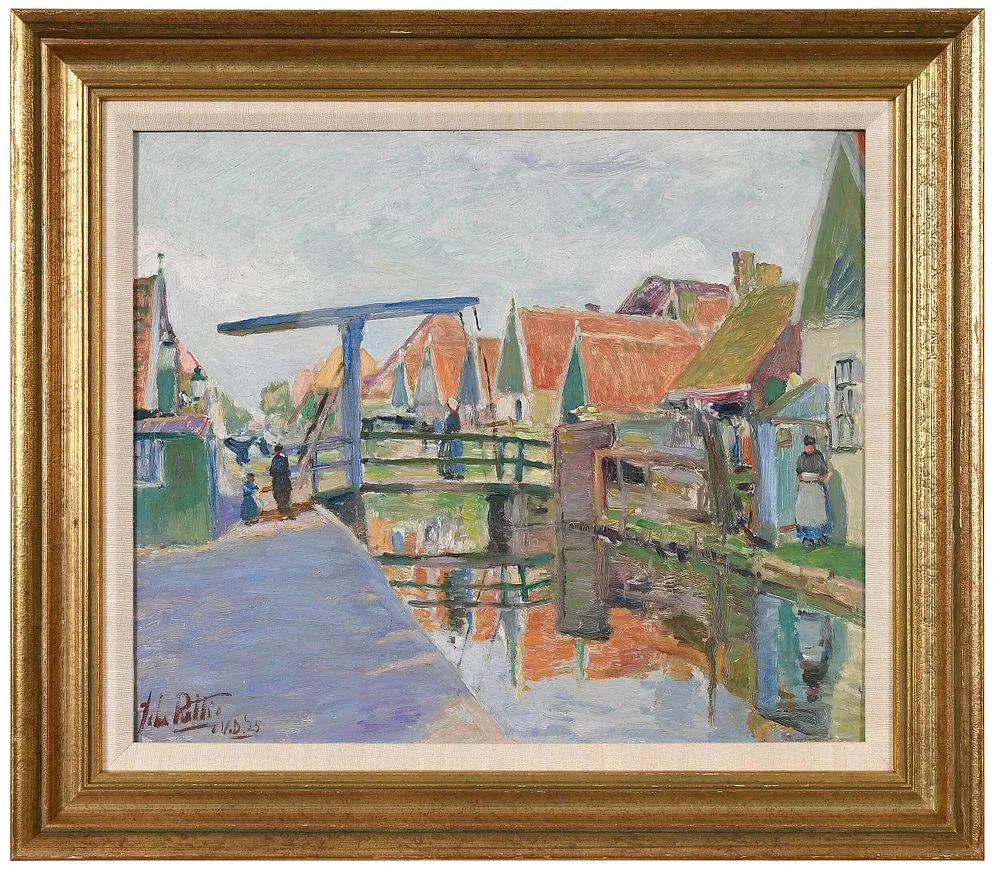 Netherlands by John Rettig, 1925, oil on board, sold Mar 2022