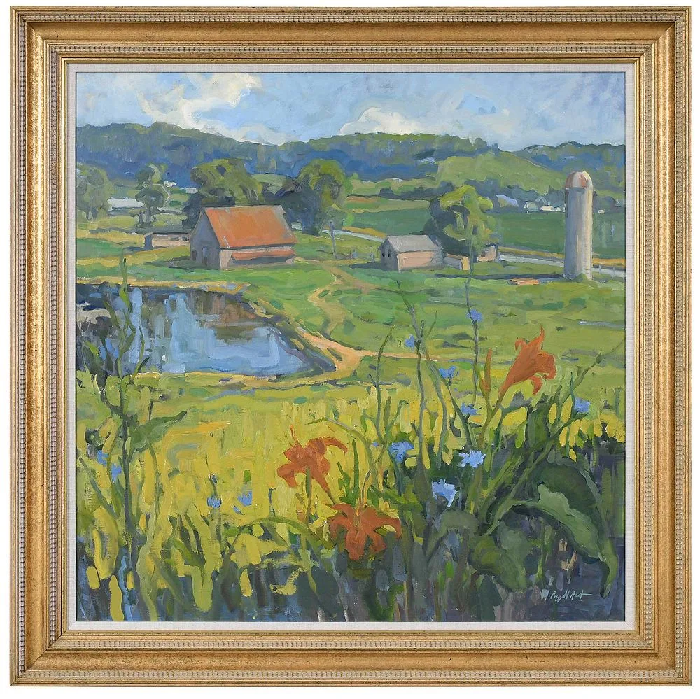 Peggy N. Root, Landscape with Daylilies, oil on canvas