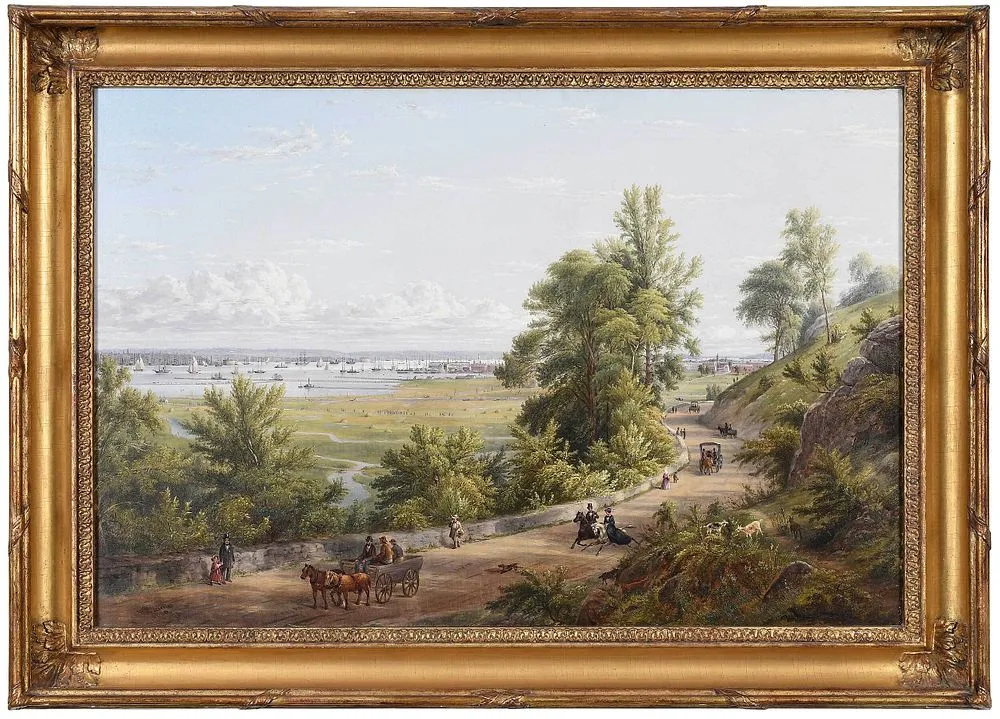 William Rickarby Miller, Bay of New York from the Heights of Hoboken, 1860, oil on canvas