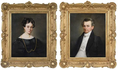 Joseph Jackson, Pair of Charleston Portraits: Mrs. J.W. Phillips, Mr. J.W. Phillips, 1834, oil on canvas