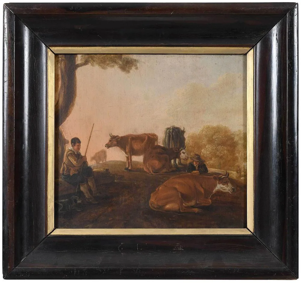 Shepherd with Cattle by Aelbert Cuyp, oil on canvas, sold Mar 2022