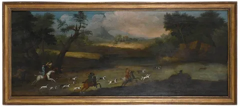 James Ross, The Hare Hunt, oil on wood