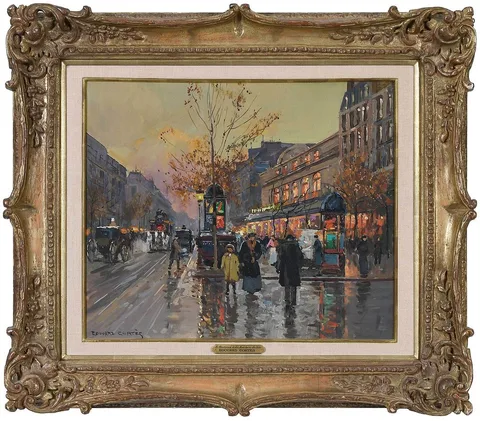 Edouard CortŠs, Le Boulevard de la Madeleine Le Soir, spurious signature lower left "Edouard Cortes", "4357" number inscribed verso strainer, oil on canvas