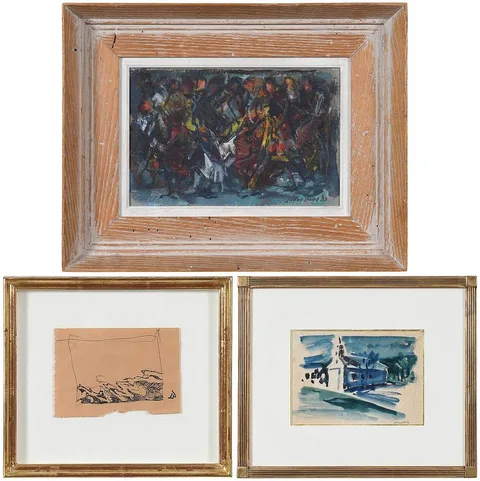 Lamar Dodd, Three Works: Mass and Speed, oil on board
