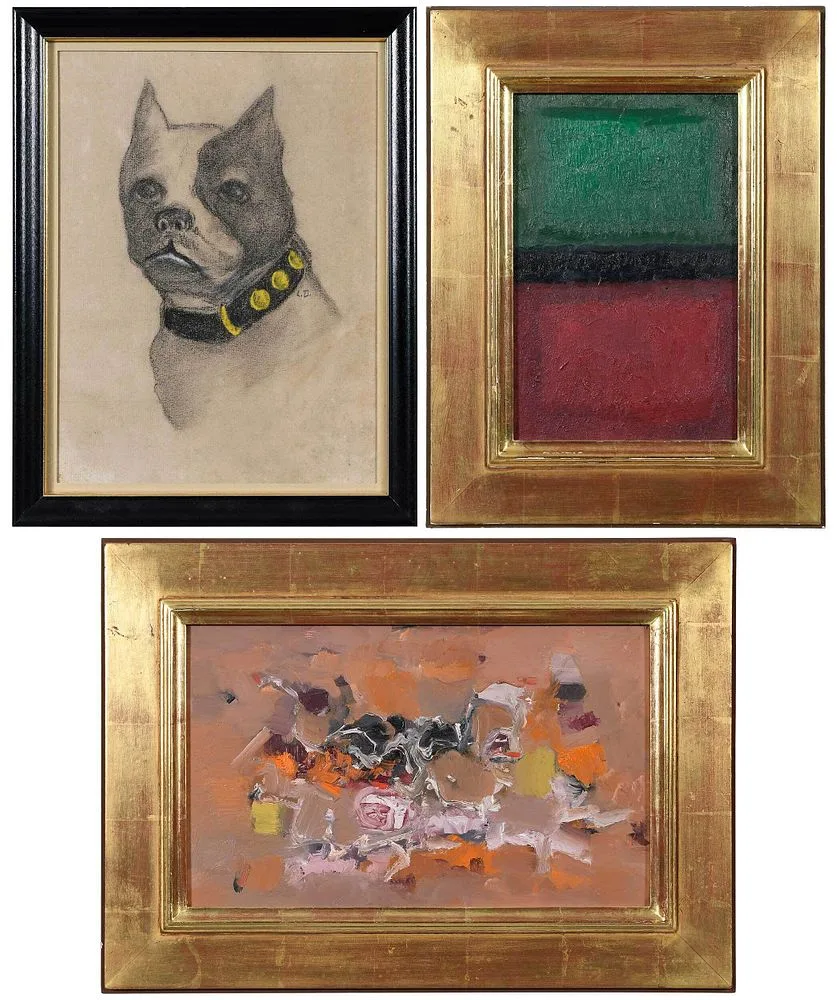 Three works: Designs by Lamar Dodd, oil on board, sold Mar 2022