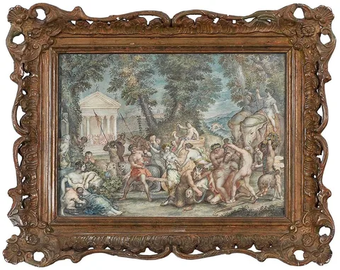 Gregorio Guglielmi, Bacchanalian Feast, watercolor on vellum