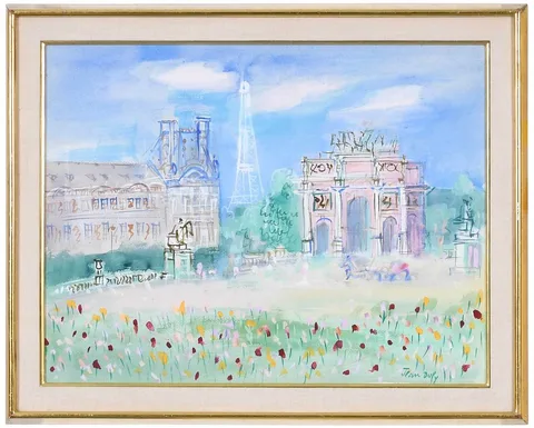 Jean Dufy, Le jardin des Tuileries (J. 978), circa 1947-50, gouache on paper