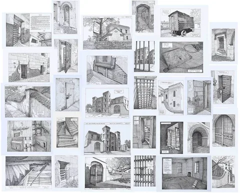 Bob Grenko, 31 Views of the Old City Jail, Charleston, South Carolina, ink drawings