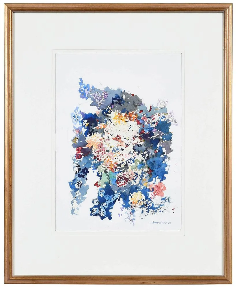 Flowers by Lamar Dodd, 1987, watercolor on paper, sold Feb 2022