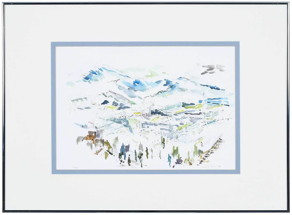 Valley Over Cortona by Lamar Dodd, 1984, watercolor on paper, sold Feb 2022