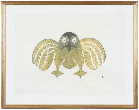 Eliyahkota Samualie, Kopigno, 1974, colored stonecut print on paper