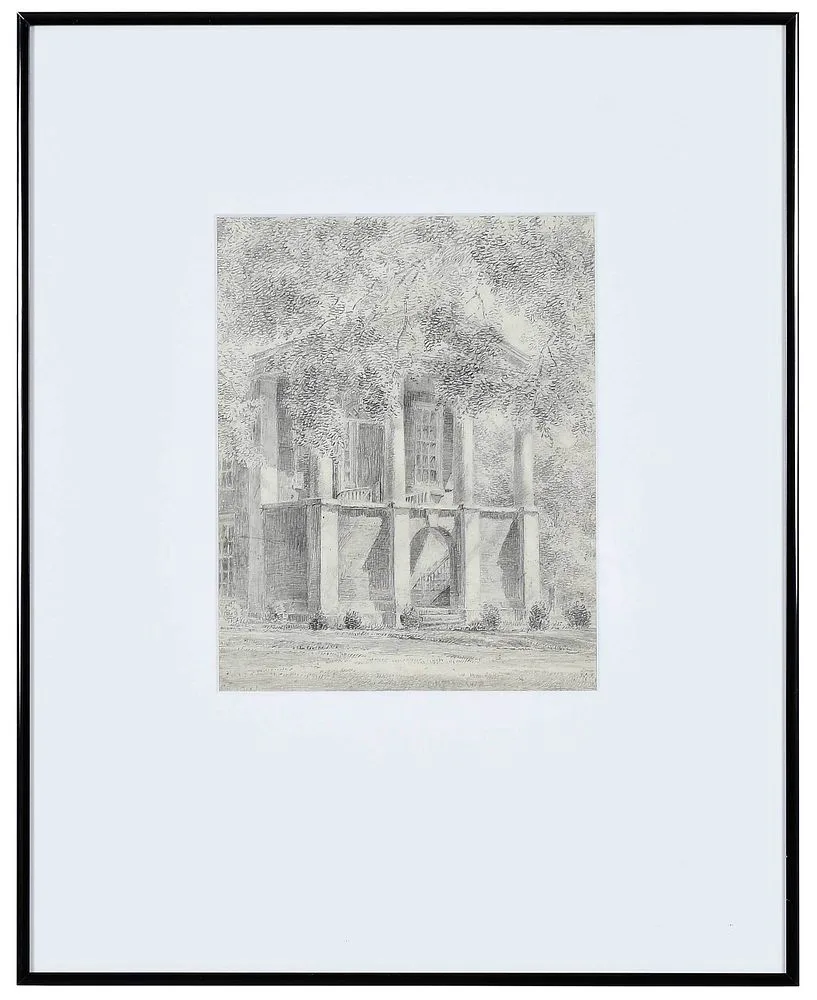 Davidson College, not apparently signed by Louis Orr, graphite on paper, sold Feb 2022