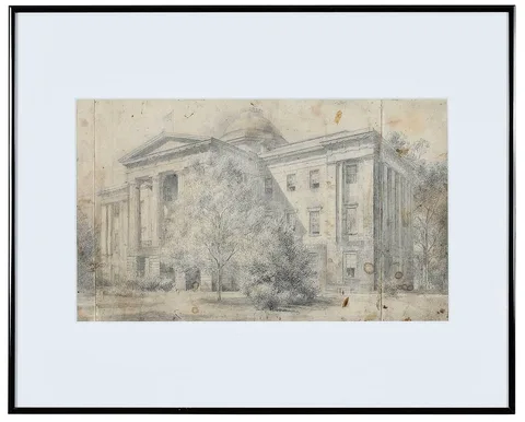 Louis Orr, North Carolina State Capitol, not apparently signed, graphite on paper