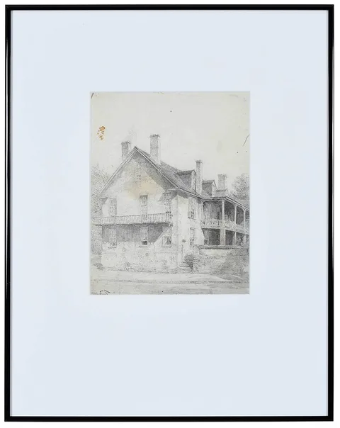 Louis Orr, General Lillington House, graphite on paper