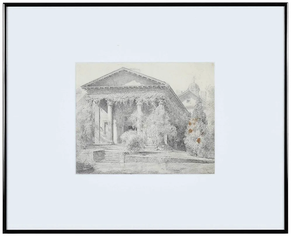 Louis Orr, Playmaker's Theatre, Chapel Hill, North Carolina, graphite on paper