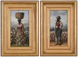 William Aiken Walker, Pair of Cotton Picker paintings, both signed lower left "WAWalker