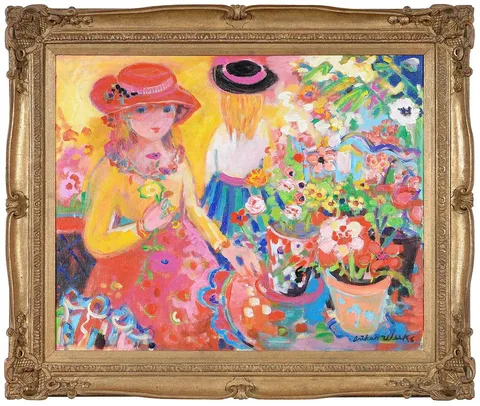 Arthur Weeks, Girls and Italian Pots, 1987, oil on canvas