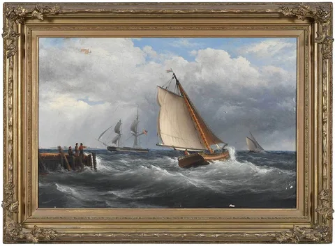 George Bonfield, American Ship off the Coast of Holland, 1885, oil on board