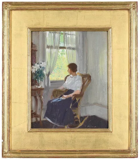 Edward Dufner, By The Window, c. 1911-17, oil on board