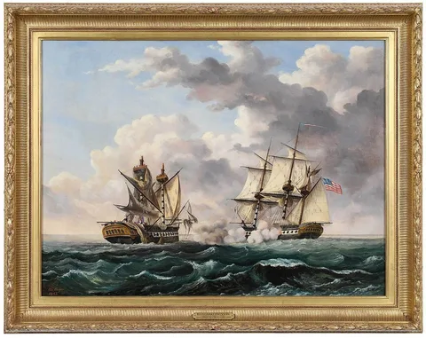 Edward Beyer, Engagement between the United States and the Macedonian, on October 25, 1818, oil on canvas