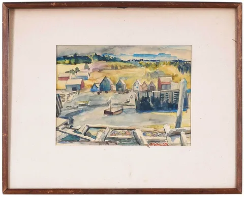 Parkers Cove by Arthur Schneider, 1932, watercolor on paper, offered Dec 2021