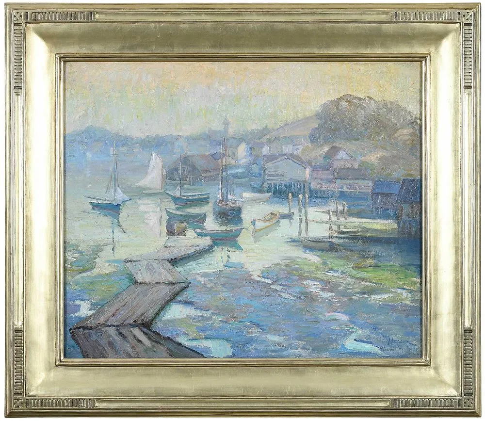 Arnold Hoffmann, Harbor Scene, 1922, oil on canvas