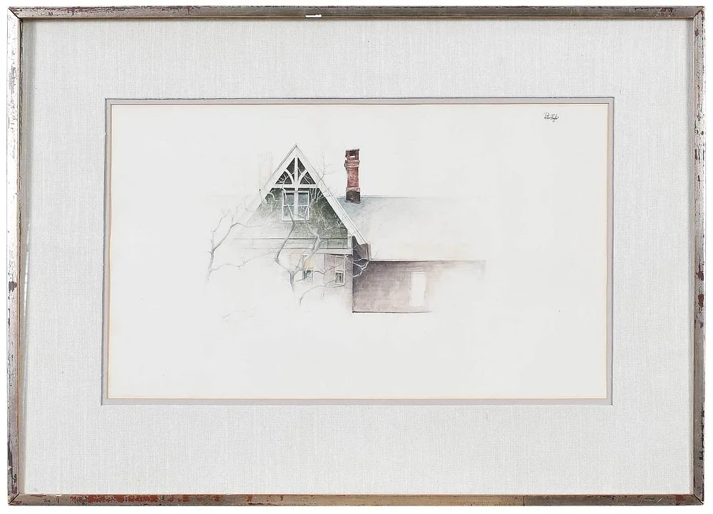 Peter Poskas, Attic Room, watercolor on paper