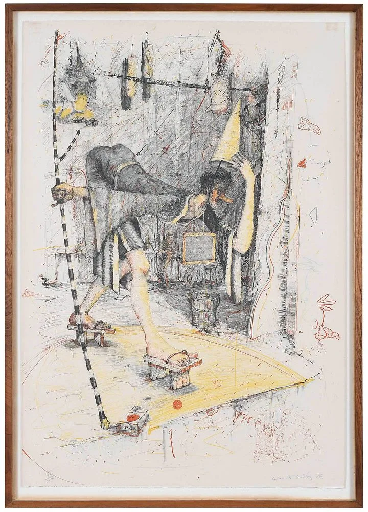 Mr. Unatural by William T. Wiley, 1976, color lithograph, sold Dec 2021