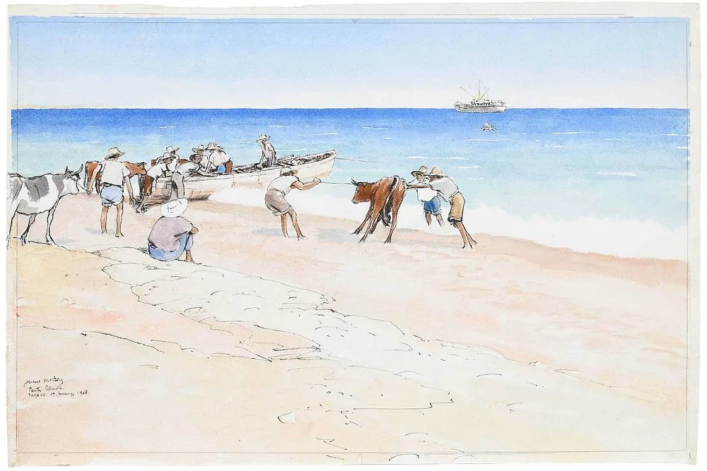 Mexico by James McBey, 1958, watercolor and ink, sold Dec 2021