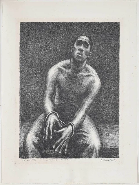 Julius T. Bloch, Prisoner, 1934, lithograph