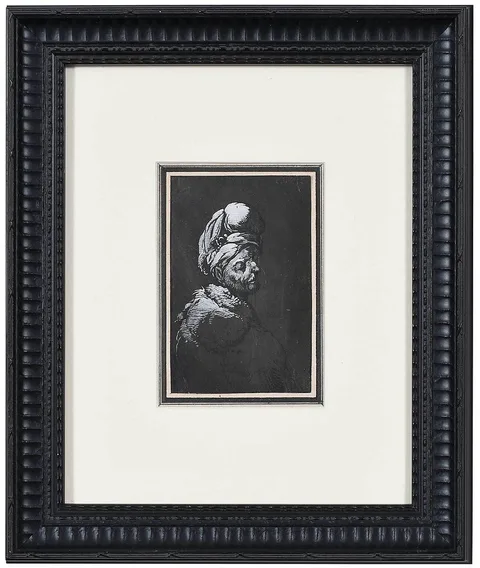Januarius Zick, Man in Turban, ink and tempera