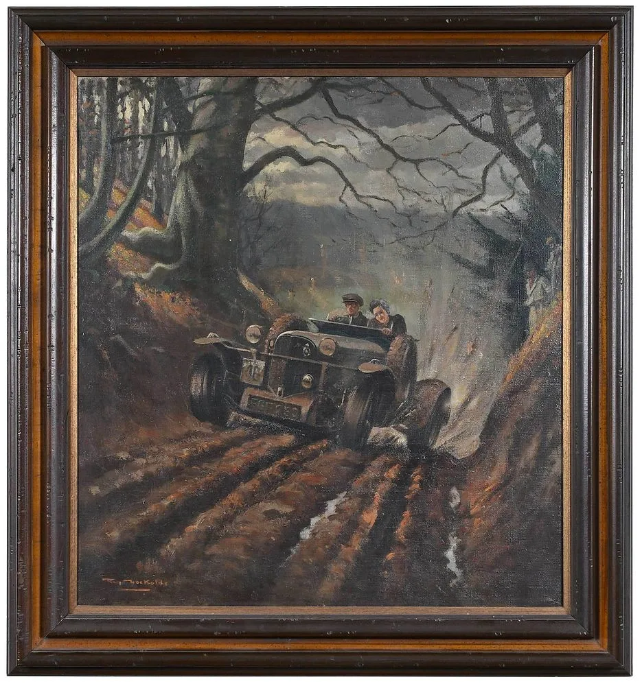 Roy Nockolds, Racing up a Dirt Road, oil on canvas