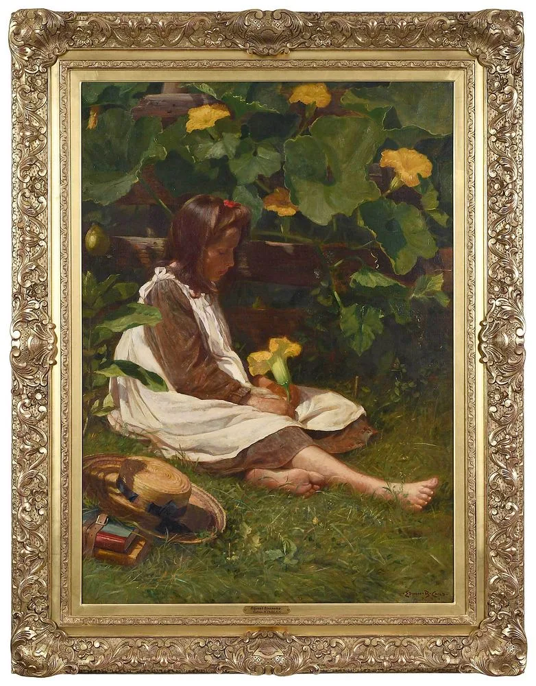 Edwin Burrage Child, Squash Blossoms--Playing Truant, 1900, oil on canvas