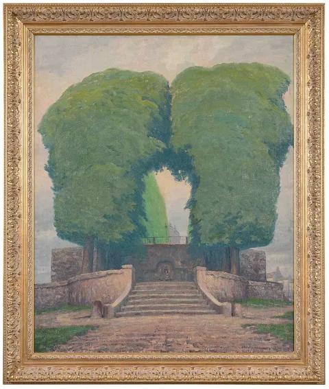 Ernest Peixotto, Majestic Staircase, oil on canvas