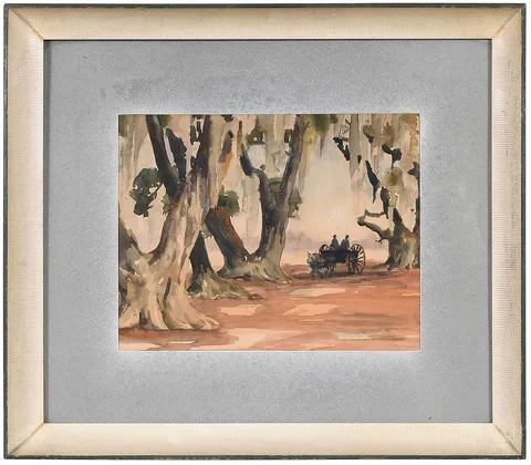 Day's End by Alfred Heber Hutty, circa 1940, watercolor on paper board, offered Oct 2021