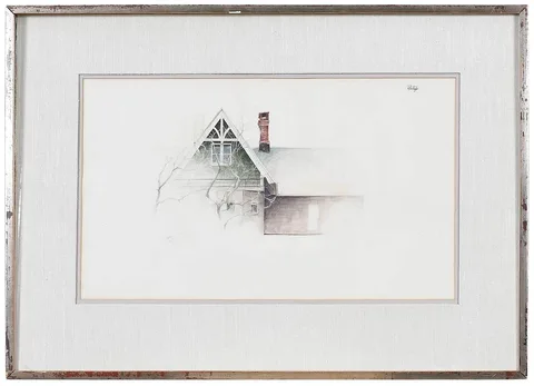 Peter Poskas, ÿAttic Room, watercolor on paper