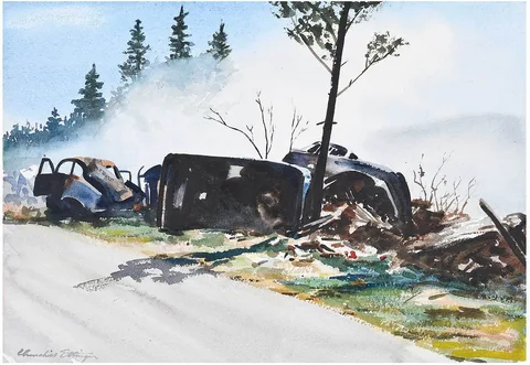 Churchill Ettinger, Unspoiled Vermont, watercolor on paper