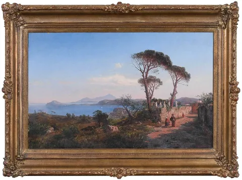 William Stanley Haseltine, Ruins on the Coast of Italy, oil on canvas