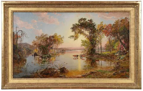 Jasper Francis Cropsey, Autumn Landscape with Cattle, 1879, oil on canvas