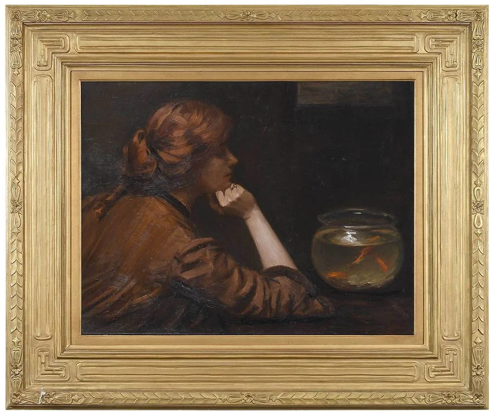 John White Alexander, An Idle Moment, c. 1885, oil on canvas
