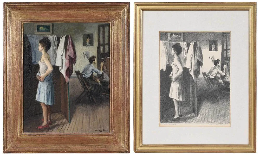 My Studio by Raphael Soyer, 1944, oil on canvas, sold Sep 2021
