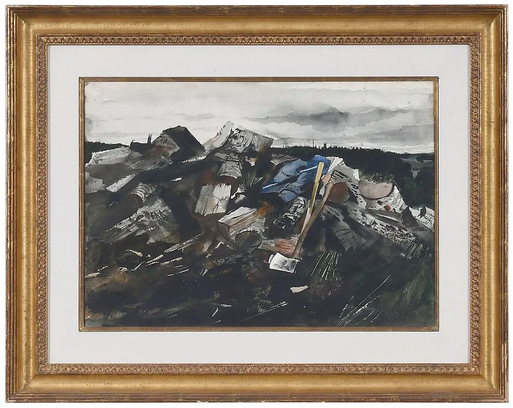 Birchwood by Andrew Wyeth, circa 1948, watercolor on paper, sold Sep 2021