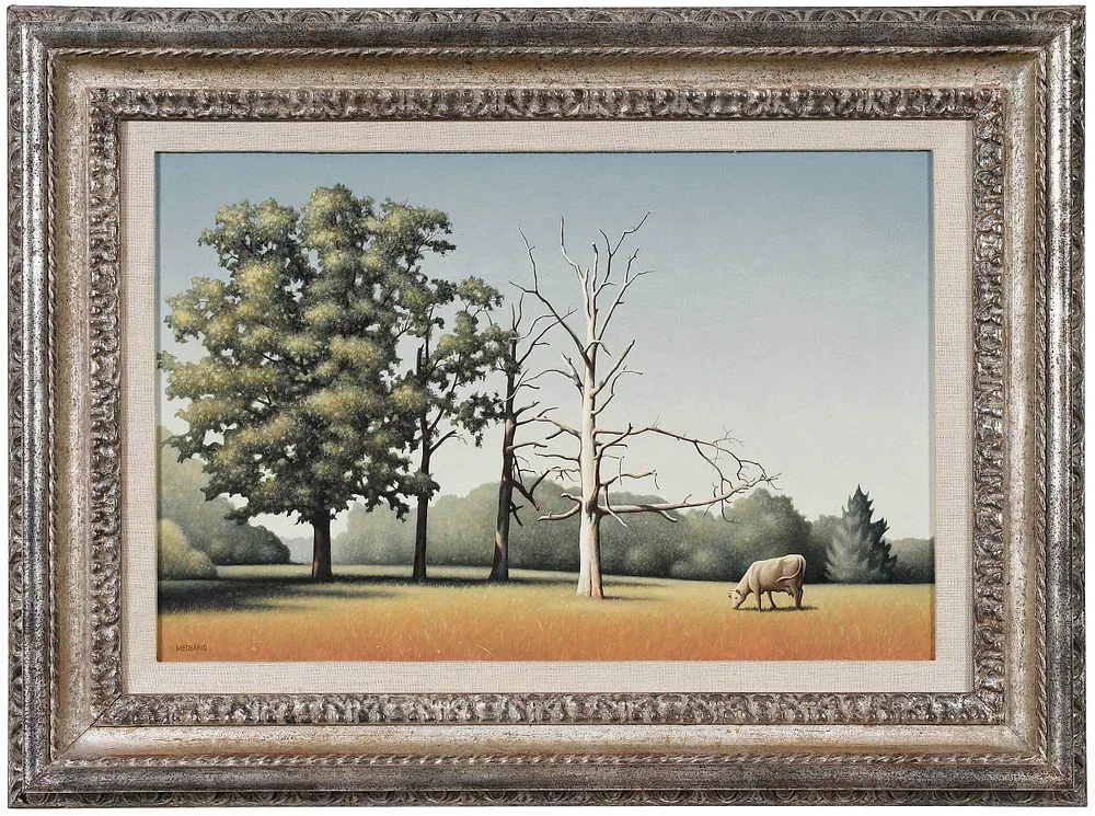 Roger Medearis, The White Tree, 1975, polymer tempera on hardwood panel