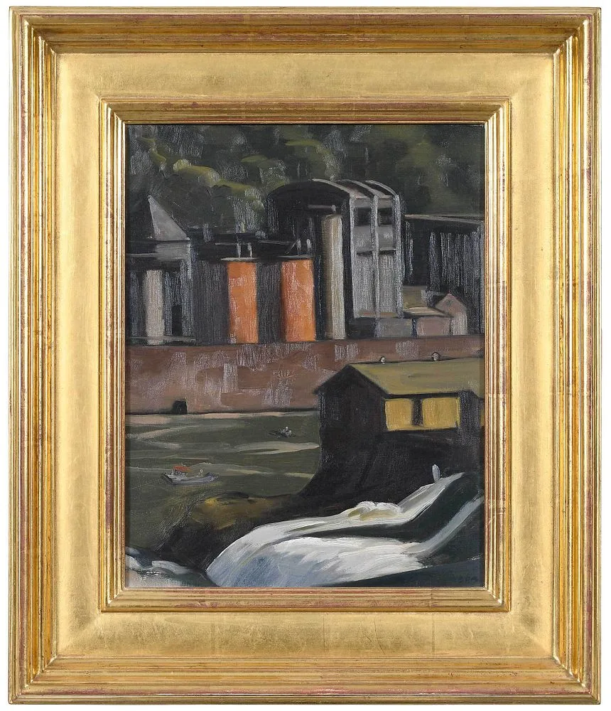 Daniel Robinson, Mill and Seawall, oil on canvas