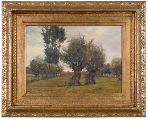 Summer Landscape, signature incised in paint lower left "CF Browne by Charles Francis Browne, oil on canvas, sold Sep 2021