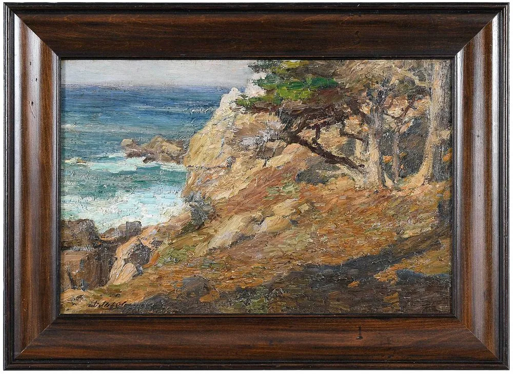 California Coast by Detlef Sammann, oil on board, sold Sep 2021